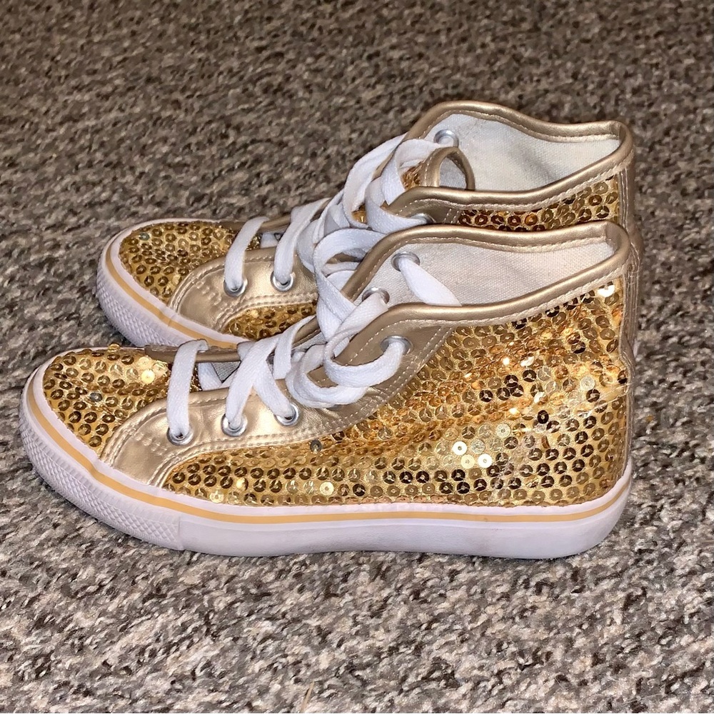 ๐ Gold Sequin High-Top Sneakers ๐ - Picture 2 of 5